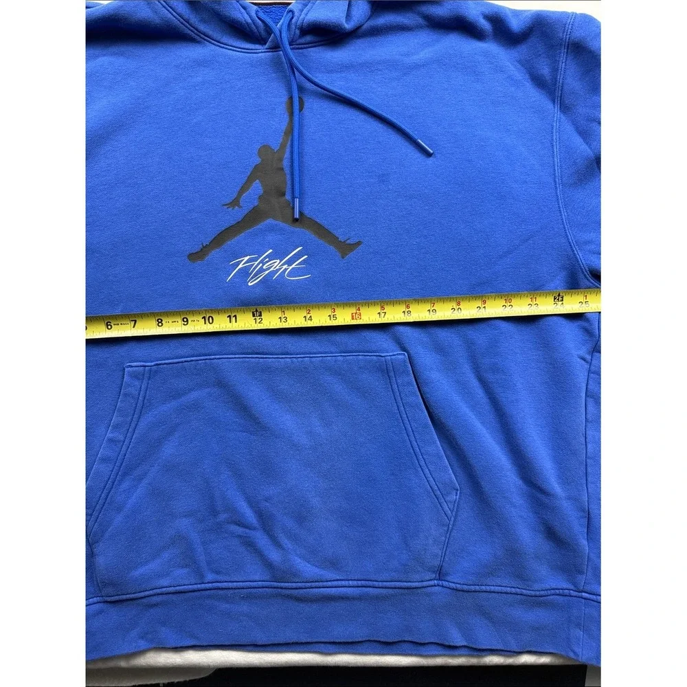 Jordan Flight Hoodie Mens Size XL Blue Jumpman Graphic Pullover Sweatshirt